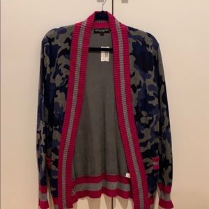 Central Park West camo/pink/silver cardigan